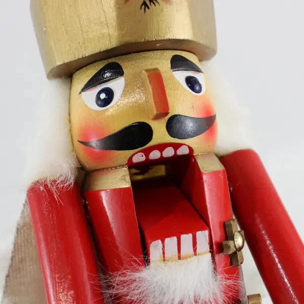 Santa's Workbench 15" King Nutcracker with Scepter Sword White Fur Cape