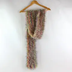 Multicolor Eyelash Knit Scarf Fuzzy Textured Fringe Pastel