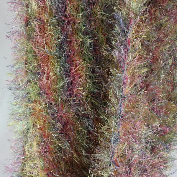 Multicolor Eyelash Knit Scarf Fuzzy Textured Fringe Pastel