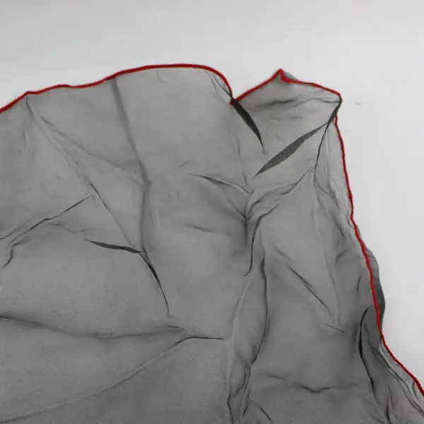 Black Sheer Scarf Red Trim Lightweight Semi-Transparent