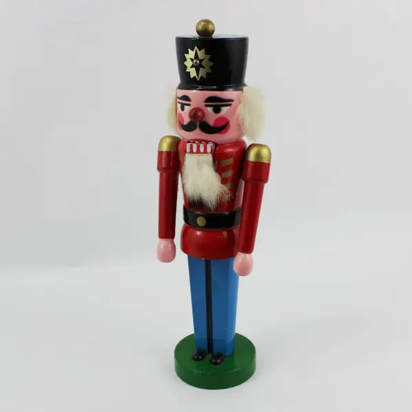 Wooden Soldier Nutcracker Red Jacket Blue Pants Black Cap 14 Inch