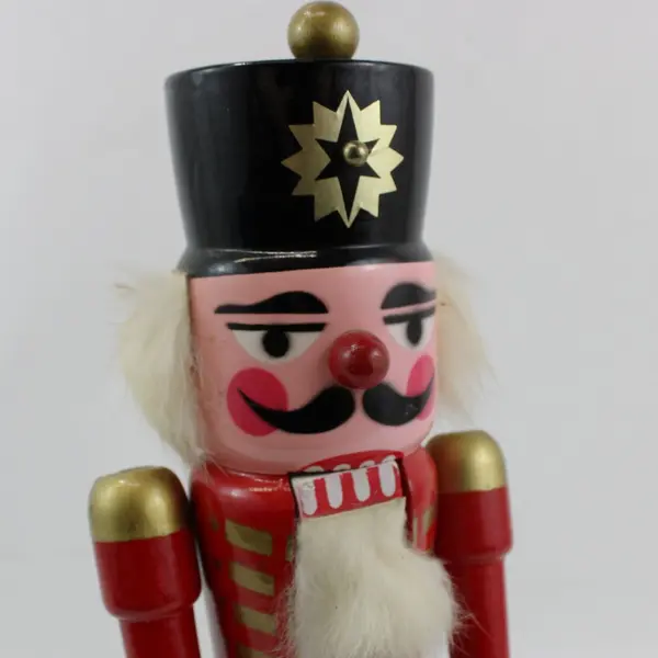 Wooden Soldier Nutcracker Red Jacket Blue Pants Black Cap 14 Inch