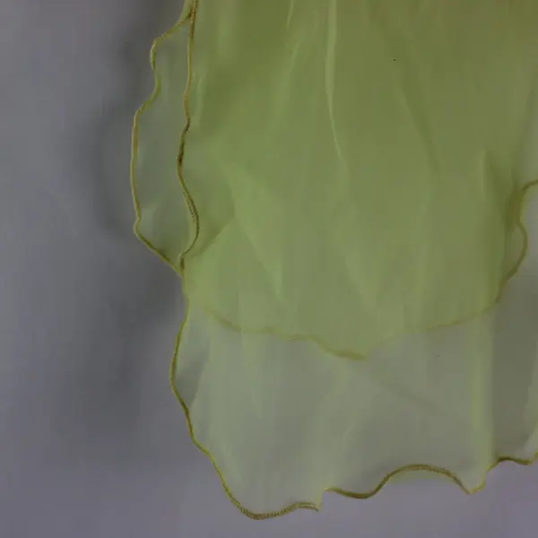 Yellow Ruffled-Edge Scarf