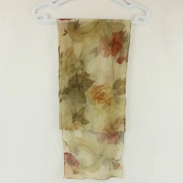 Beige Floral Lightweight Scarf Wrap