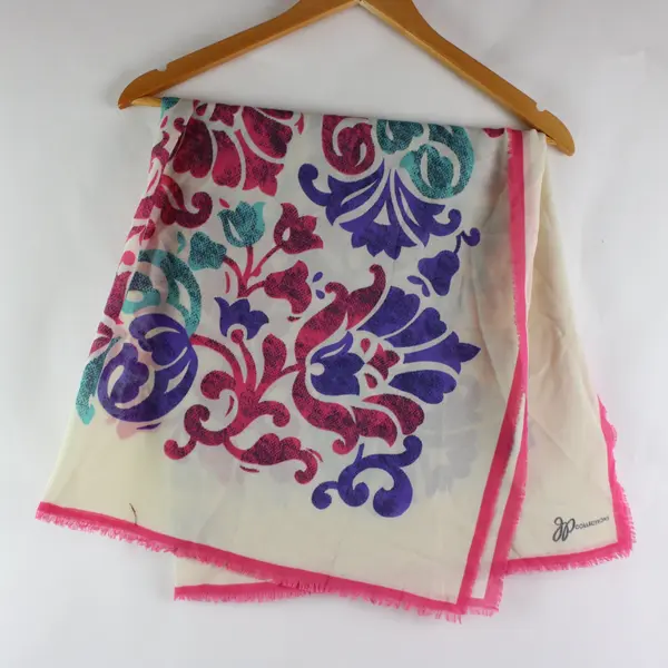 J Collections Women's Lightweight Floral Print Scarf Pink Purple White