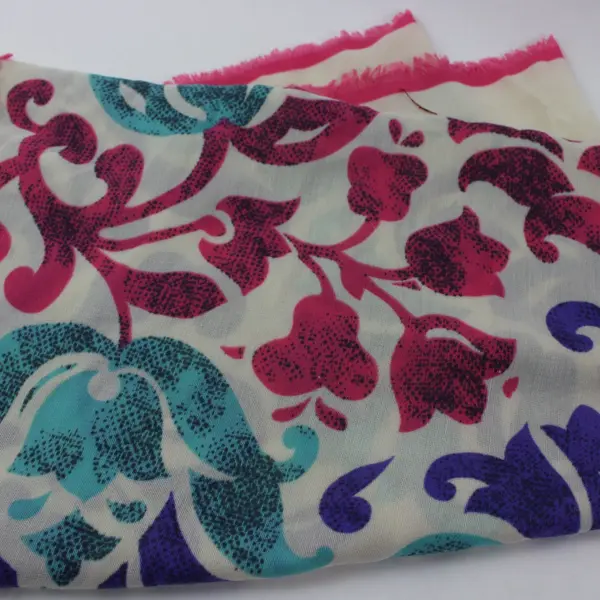 J Collections Women's Lightweight Floral Print Scarf Pink Purple White