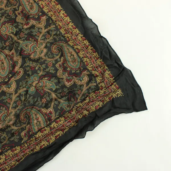 Silk Shawl Black Paisley Wrap Scarf