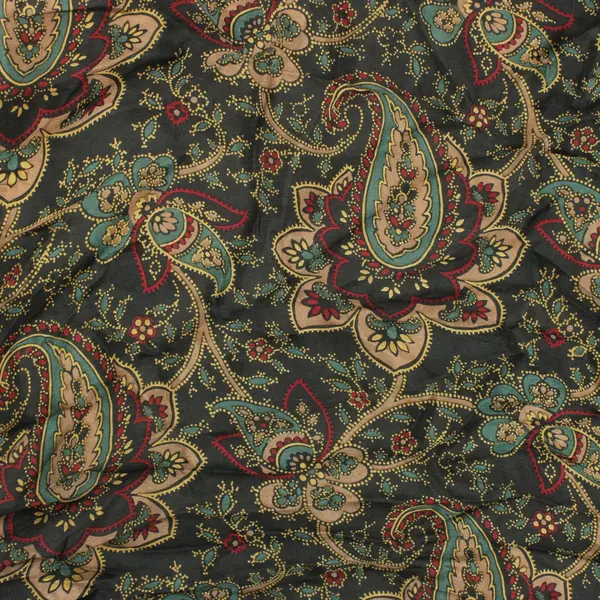 Silk Shawl Black Paisley Wrap Scarf