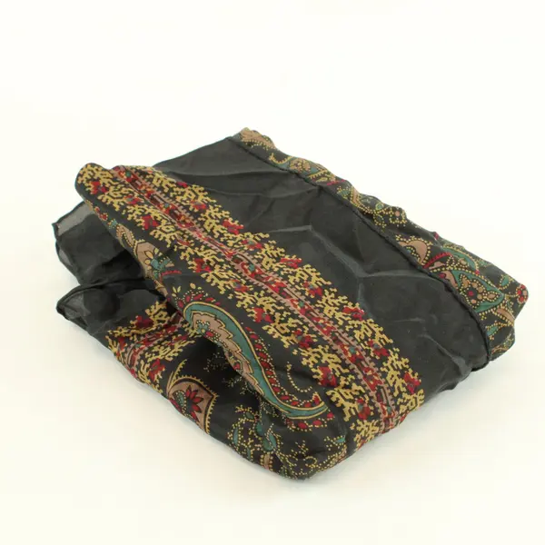 Silk Shawl Black Paisley Wrap Scarf