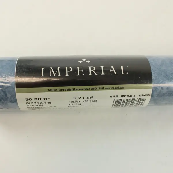 Imperial Blue Marble Prepasted Vinyl Wallpaper Roll 56.08 Sq Ft