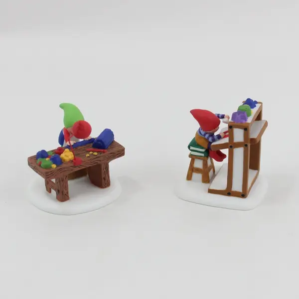 2002 Department 56 North Pole More Play-Doh Please Set of 2 #56822 Retired