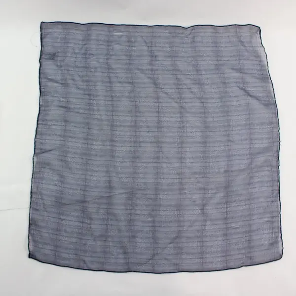 Dark Blue Polyester Striped Scarf