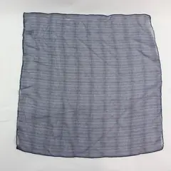 Dark Blue Polyester Striped Scarf
