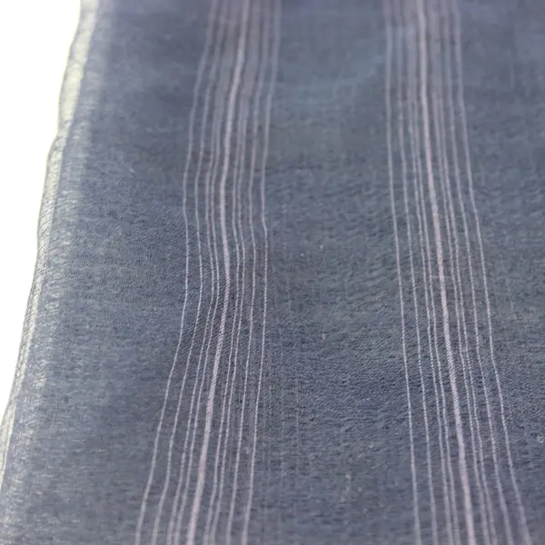 Dark Blue Polyester Striped Scarf