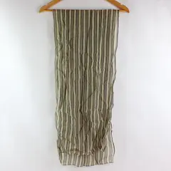 Gray Cream Vertical Striped Cotton Scarf Lightweight 28x12