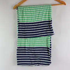 J.Jill Women's Infinity Scarf Blue Green White Striped Made in India