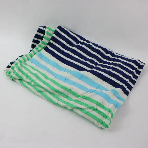 J.Jill Women's Infinity Scarf Blue Green White Striped Made in India