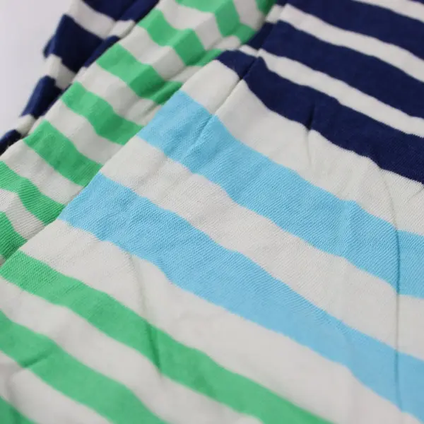 J.Jill Women's Infinity Scarf Blue Green White Striped Made in India