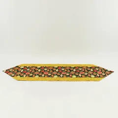 Christmas Ornament Print Table Runner Red Black Gold Green Cream 40x13