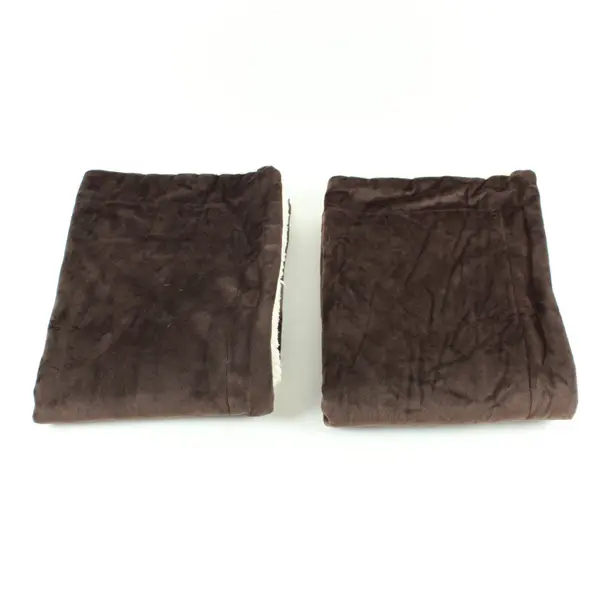 Keeco Sherpa Fleece Comforter Set Queen Size 90x92 Brown White + 2 Pillow Cases