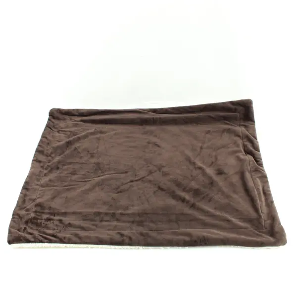 Keeco Sherpa Fleece Comforter Set Queen Size 90x92 Brown White + 2 Pillow Cases