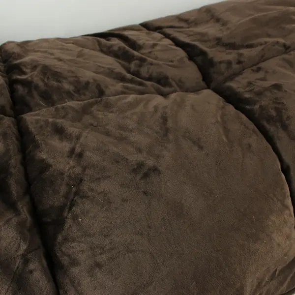 Keeco Sherpa Fleece Comforter Set Queen Size 90x92 Brown White + 2 Pillow Cases