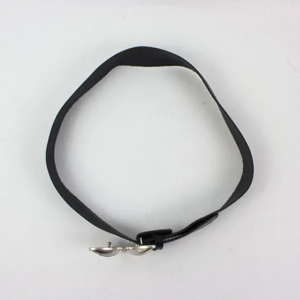 Women's Black Faux Leather Belt Silver-Tone Butterfly Buckle 26-30"