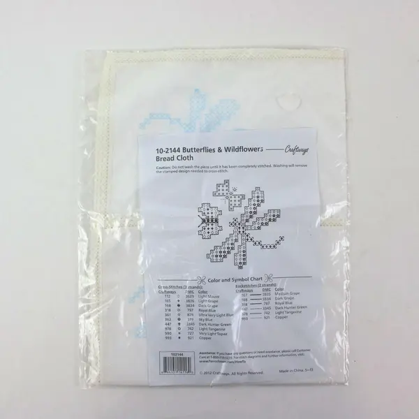 2012 Craftways Butterflies & Wildflowers Cross Stitch Bread Cloth