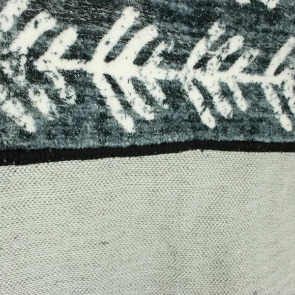 White Gray Southwestern Print Anti-Slip Floor Runner Rug 24 x 48