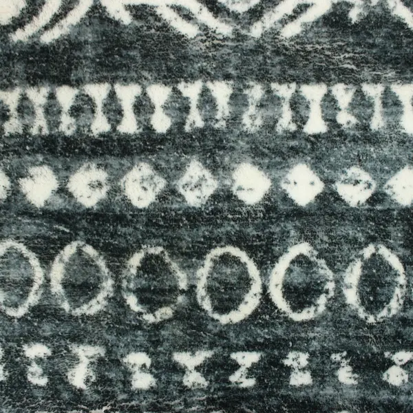 White Gray Southwestern Print Anti-Slip Floor Runner Rug 24 x 48