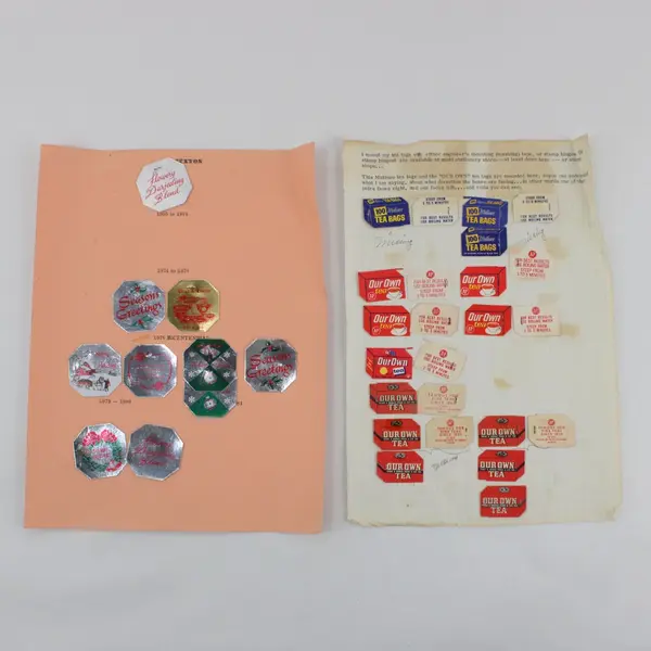 Vintage Tea Bag Tags Labels Collection 4 Sheets Ephemera