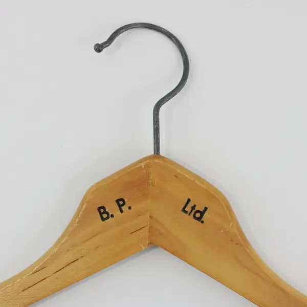 Lot of 5 Mixed Brands Wooden Clothes Hangers with Pants Bars 17.5" 
