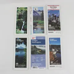 Lot of 6 AAA Vintage Pacific Northwest Maps Oregon Washington