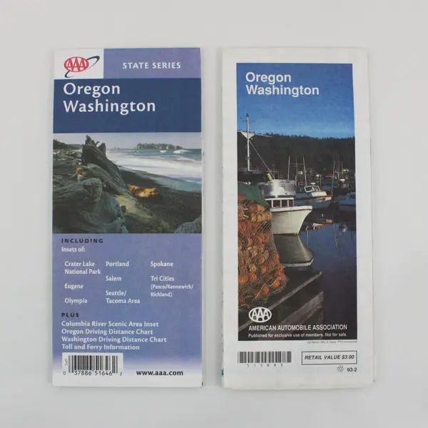 Lot of 6 AAA Vintage Pacific Northwest Maps Oregon Washington