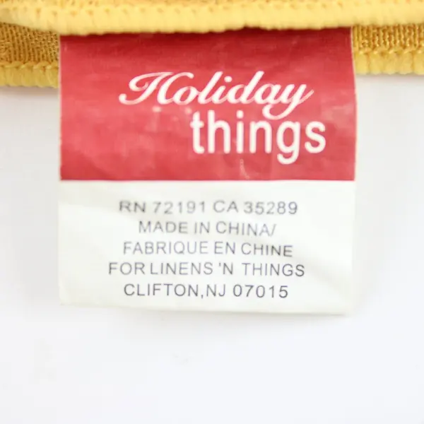 Holiday Things RN72191 Oval Tablecloth Yellow Tone-on-Tone Floral 56 x 78