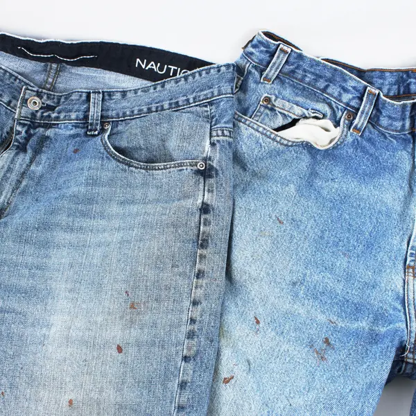 Lot of 4 Blue Denim Jeans Assorted Brands Sizes DIY Upcycling Crafts