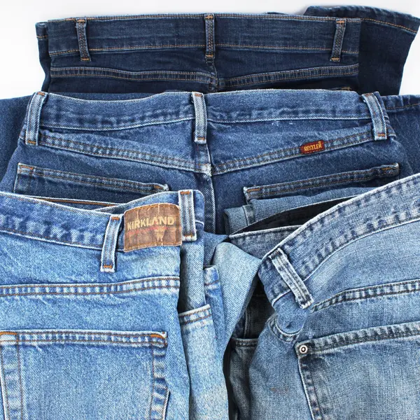 Lot of 4 Blue Denim Jeans Assorted Brands Sizes DIY Upcycling Crafts