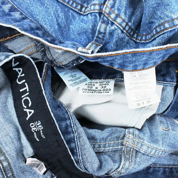 Lot of 4 Blue Denim Jeans Assorted Brands Sizes DIY Upcycling Crafts