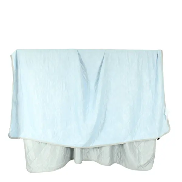Bing Xiao Ya Polyester Twin Coverlet Blue Gray Clover Pattern Bedspread