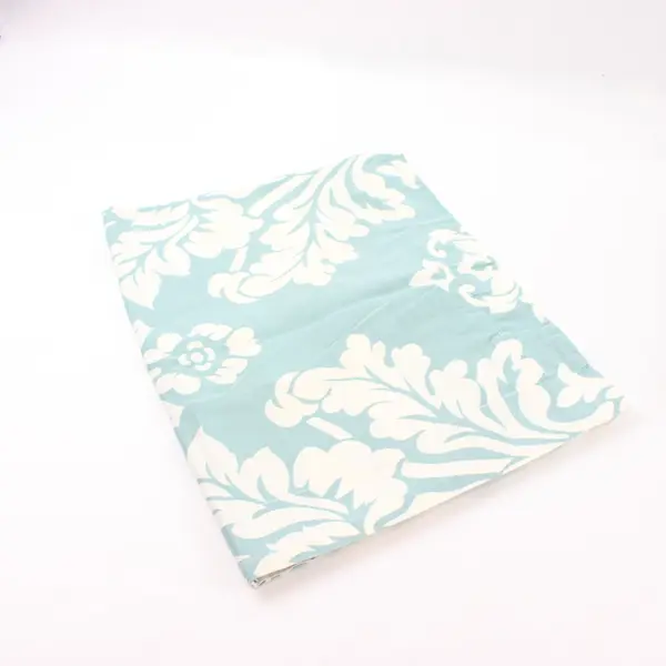White Blue Floral Stripe Reversible Queen Duvet Cover Set