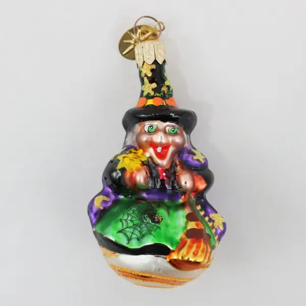 Christopher Radko Snaggletooth Witch Halloween Glass Ornament