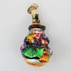 Christopher Radko Snaggletooth Witch Halloween Glass Ornament