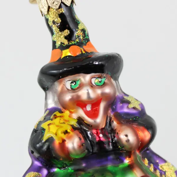 Christopher Radko Snaggletooth Witch Halloween Glass Ornament