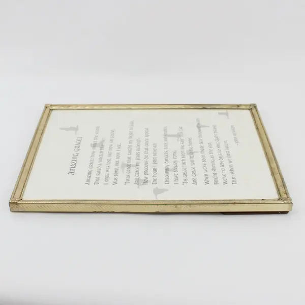 Amazing Grace Poem Print John Newton Ornate Gold Frame 14x11" 