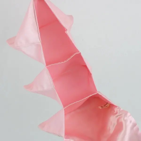 Vintage Leda Pink Floral Satin Handkerchief Pouch Pre-Owned