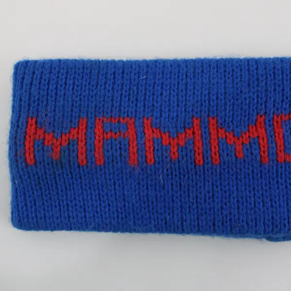 Vintage Mammoth Ski Area Blue Knit Headband Red Lettering