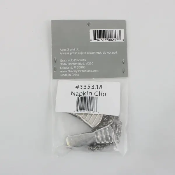 Granny Jo Products Napkin Clip Bib Holder #335338 New Sealed
