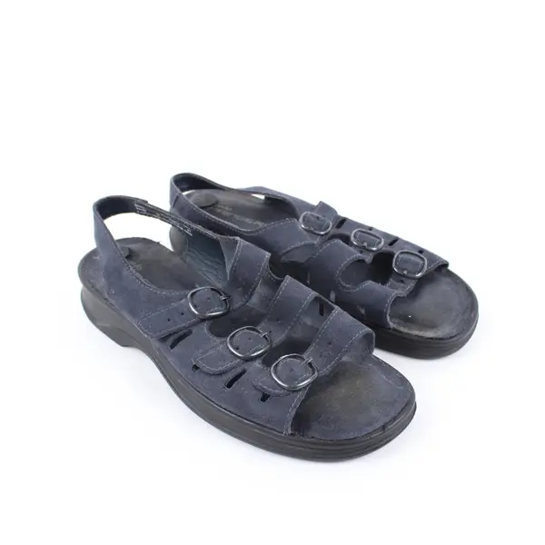 Clarks Springers Women's Navy Leather Buckle Sandals 7.5W