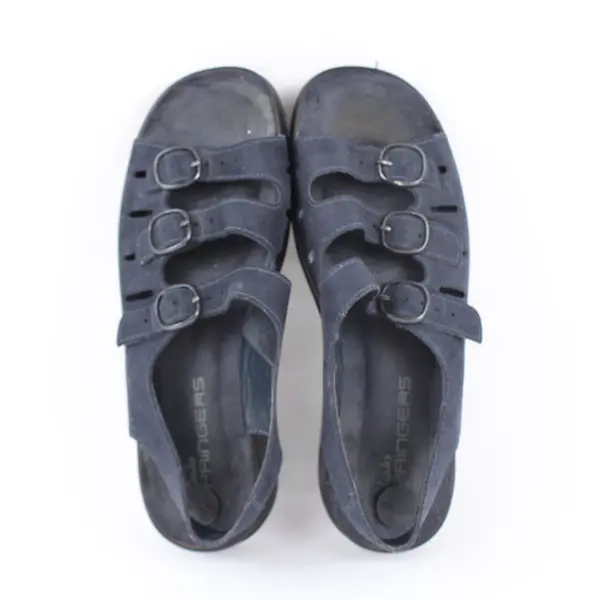 Clarks Springers Women's Navy Leather Buckle Sandals 7.5W