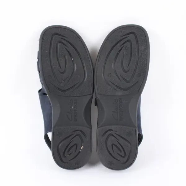 Clarks Springers Women's Navy Leather Buckle Sandals 7.5W